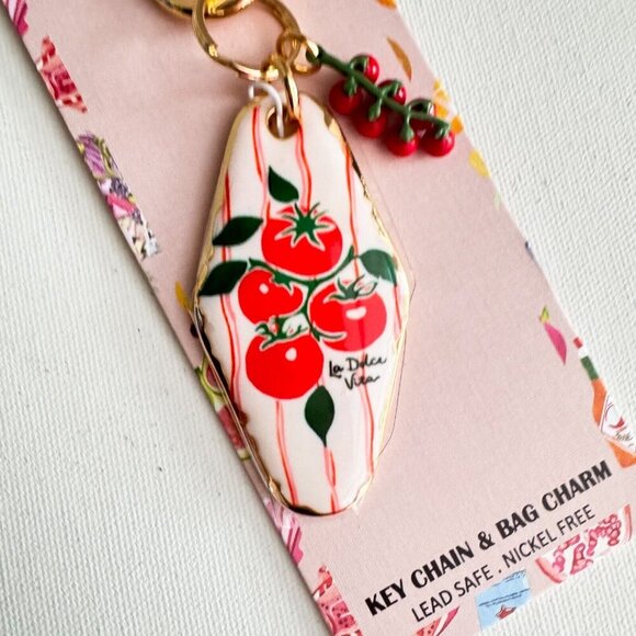 Piper K Tomato Print Keychain - Picture 3 of 4